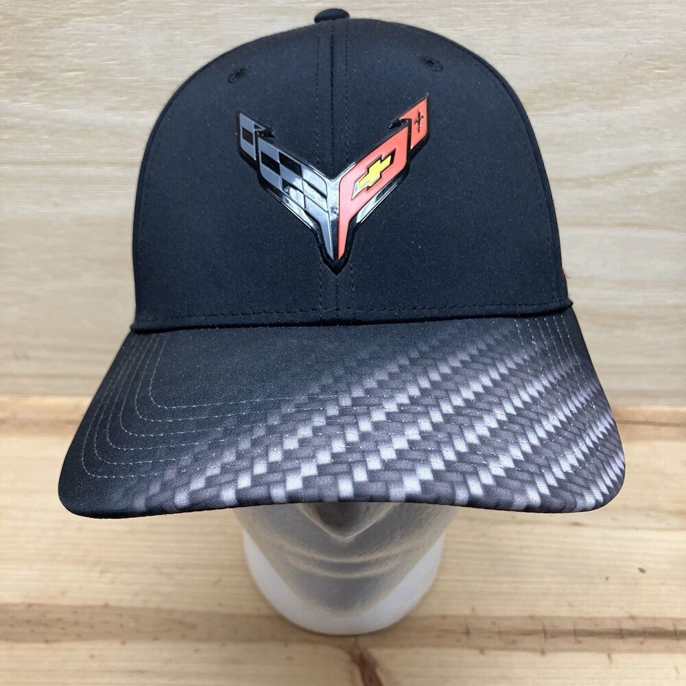 Corvette Hat Cap Strapback Adjustable Chevrolet GM Cruising Sports Black Dad